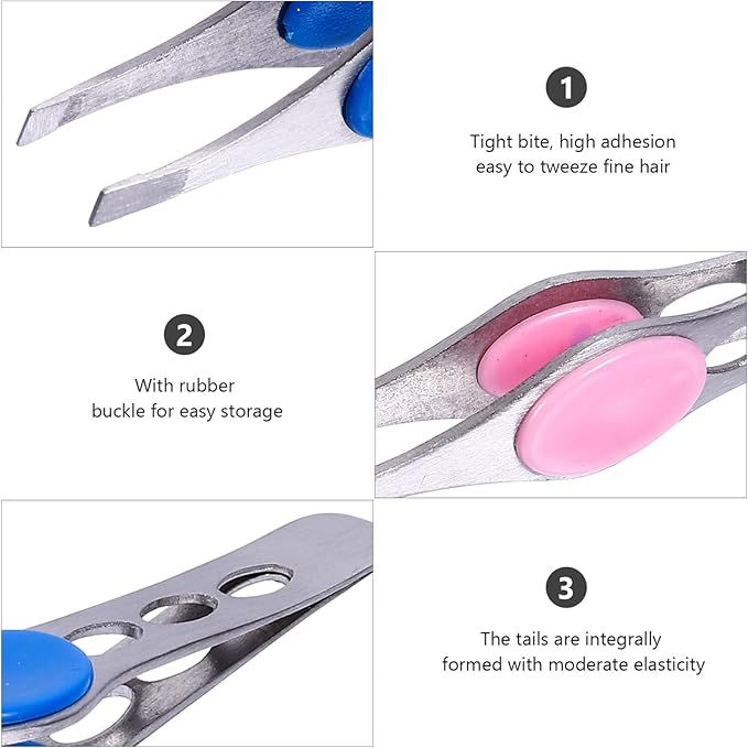 FRCOLOR 4pcs Stainless Steel Eyebrow Tweezers Eyebrow Sissor Kit Facial Tweezers Specialty Tools Clamp Eyelash Tweezers for Extensions Clips Tool Miss Selector Nail