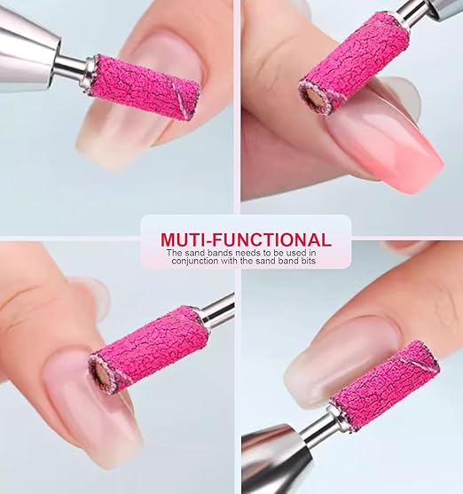 200Pcs Nail Drill Bits Small Sanding Bands with 3.1mm Mandrel Bit, 120 240 Fine Grit Nail File for Acrylic Nails Gel Manicures and Pedicure, Mini Nail Bit Set for Acrylic Nails Gel