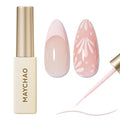MAYCHAO Creamy Pink Swirl Gel Liner Nail Art Polish, 8ml Spring Summer Pastel Pink Gel Color Built-in Thin Brush, UV Light Cure for French Nail Tips DIY Manicure at Home Salon