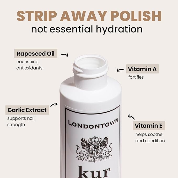 LONDONTOWN Acetone-Free Nail Polish Remover – Fast-Acting, Gentle Formula with Vitamins A & E, Removes Glitter & Dark Polish, Strengthens & Hydrates Nails, 4 fl oz each, Pack of 2