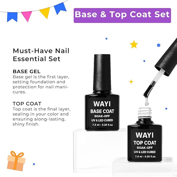 WAYI Acrylic Nail Kit for Beginners, Acrylic Powder & Liquid Set – 58ml Monomer Liquid, 4×15g Pink/White/Clear/Nude Powders, Brushes, Base & Top Coat, Solid Glue Gel, Tips, Forms, Glass File