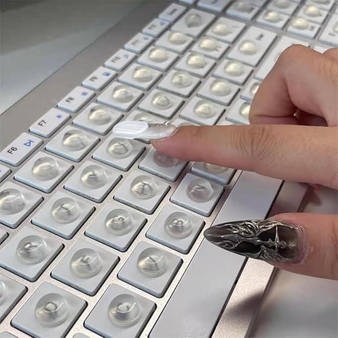 Silicone Nail Art Protector Covers for Typing,Nail Beauty Protection Stickers,Clear Comfortable Protection for Long Nails Numeric Keypad,20 Pcs Covers,64 Pcs Stickers