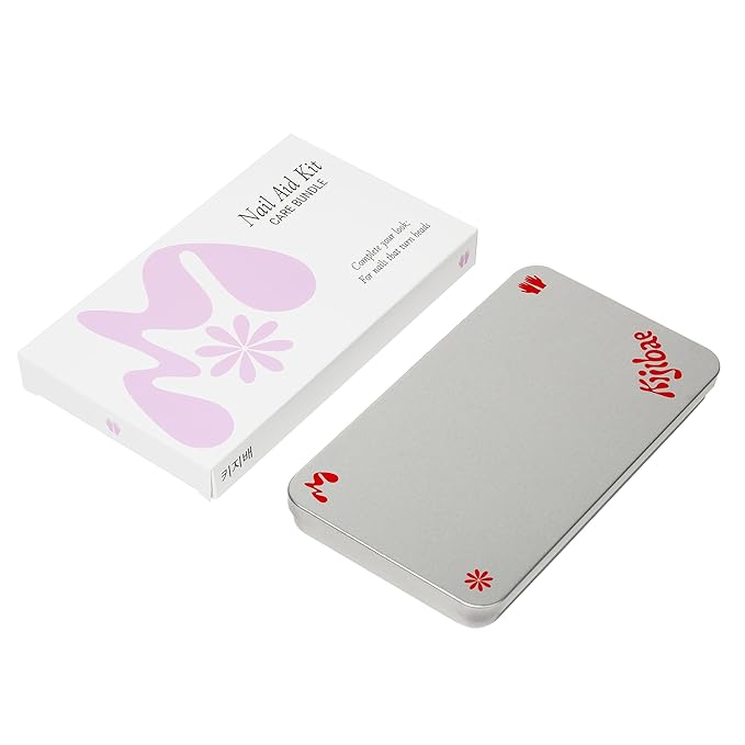 Nail Aid Kit | Compact Metal Case Manicure & Pedicure Tool Set for Home & Travel | Clippers (Large/Small), Scissors, File, Cuticle Pusher | K-Beauty Grooming Essentials, Gift Ready