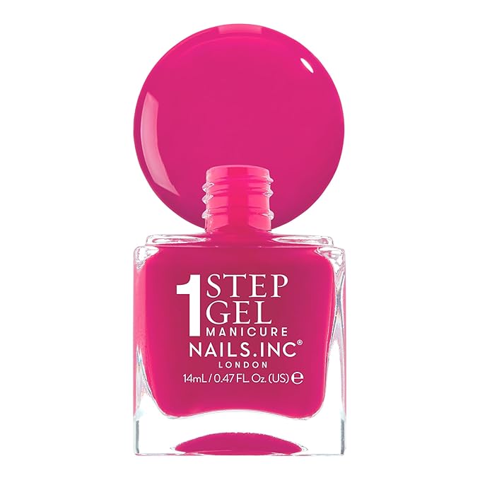 Nails Inc It's Topless Gel-Like Nail Polish, 4-in-1 Base Coat, Treatment, Color & Top Coat, Long Lasting, Strong, Chip Free Nails, Glossy Salon Quality Manicure, Air Dry, Olivia, 0.47 Fl Oz