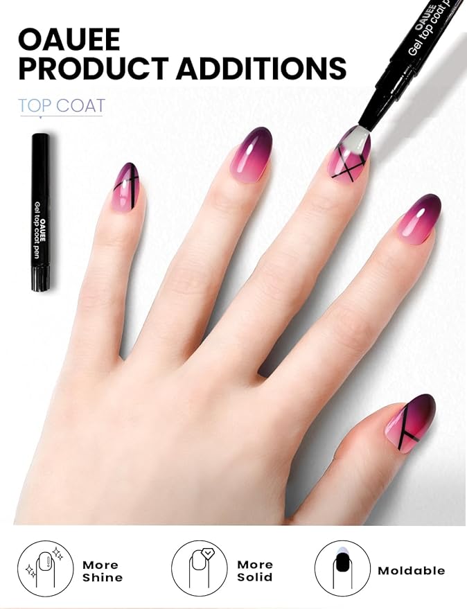 Semi Cured Gel Nail Strips | Built-In Gel Top Coat | UV Light Required | Salon Quality, Easy Application And Removal (Ethereal Purple Grid）