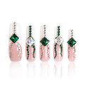 LOVFUL Press on Nails Crystals Magic| Handmade with Full Covered Crystals| Reusable Fake Nails| Square Mid length 1.7in| H43-M