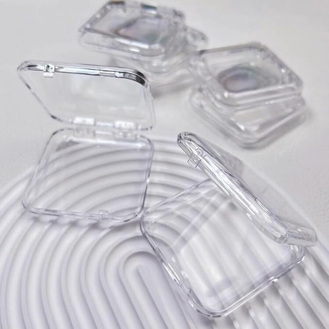 10 Pcs Transparent Press On Nail Storage Box,Fake Nail Display Storage Box for False Nails Home Nail Salon Supplies