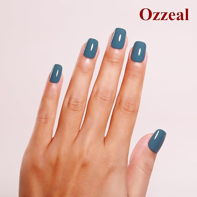 Gel Polish, 0.5 Fl Oz Grayish Blue Gel Nail Polish Autumn Winter Art Starter Soak Off LED UV Manicure Salon DIY