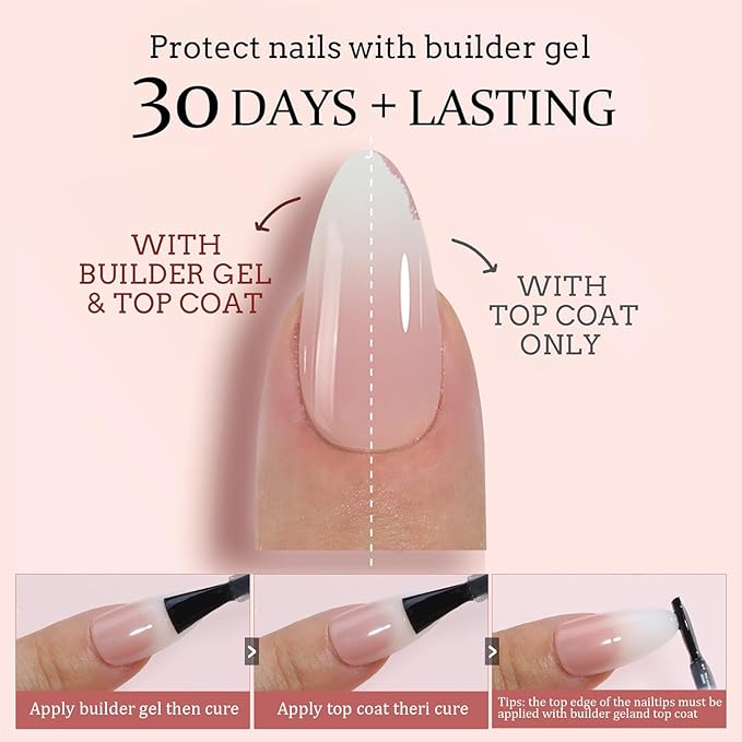 Ombre Press On Toenails - 240Pcs False Nails for toe, White Nail Tips Pink White Gradient Soft Gel False Nail Tips Salon Perfect Fake Nails Kit Extensions DIY