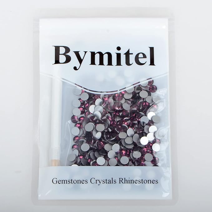 288PCS Art Nail Rhinestones Non Hotfix Glue Fix Round Crystals Glass Flatback for DIY Jewelry Making with one Picking Pen (ss30 288pcs, Amethyst)