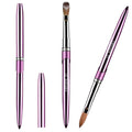100% Pure Kolinsky Acrylic Nail Brush Size 12, Hair Acrylic Crystal Chrome Purple with Silver Ferrule Round Shaped for Women Girls Manicure Tools Accessories
