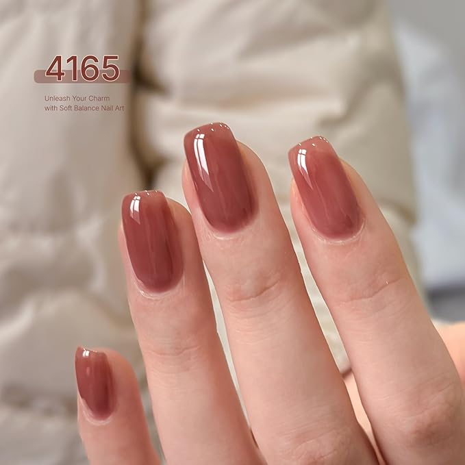 GAOY Neutral Jelly Gel Nail Polish of 6 Milky Nude Purple Soft Colors for French Manicure and Salon Nail Art