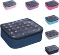 Small Clear Nail Polish Organizer Holds 30 bottles(15ml-0.5fl.oz) Nail Polish Case Multifunctional Nail Polish Bag organizer, Cosmetic Travel Makeup Cases for Women Blue