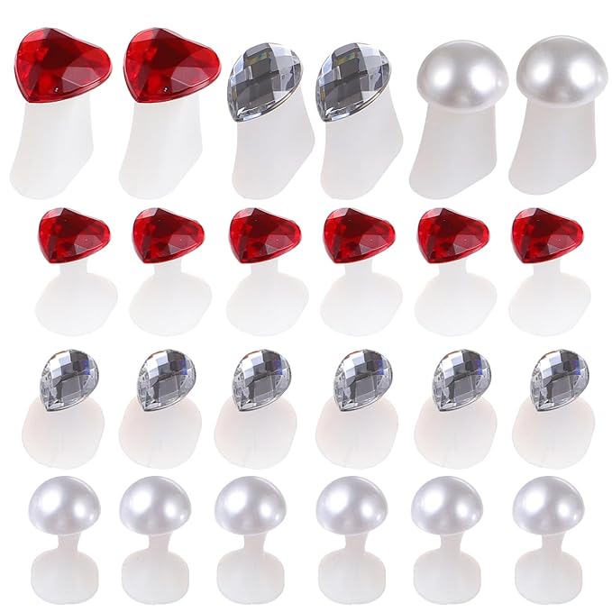 Pedicure Toe Separators with Rhinestone Pearl Design 24Pcs Silicone Toe Dividers for Nail Art and Correction Comfortable Reusable Spacers for Home and Professional Salon Use