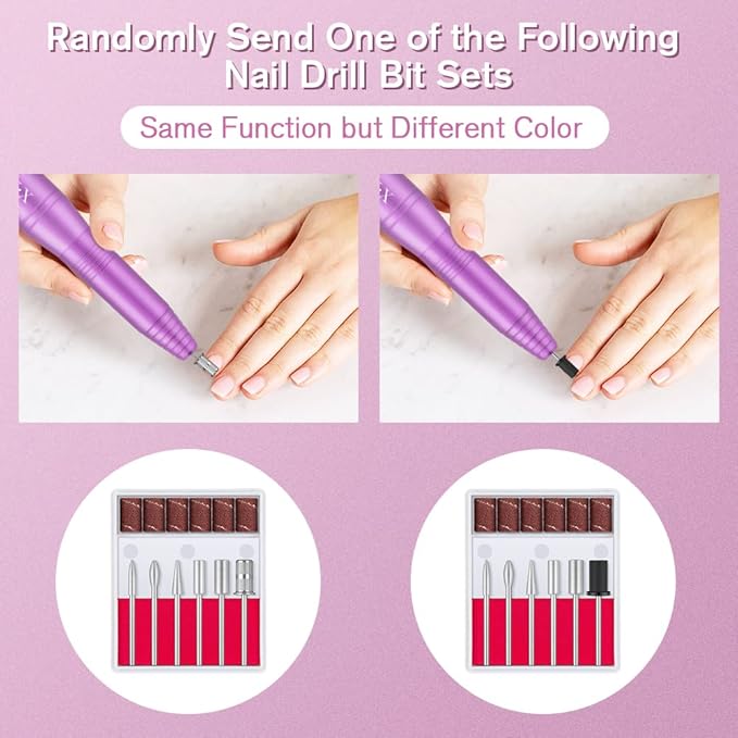 20000RPM Professional Electric Nail File Portable Manicure Pedicure Machine Kit for Acrylic Gel Nails with Sanding Bands,Nail Drill Bits and Brush