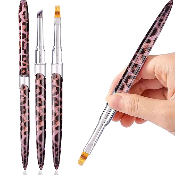 DANNEASY 2pcs Ombre Nail Brush Nail Art Brush Set Ombre Brush for Gel Nails Blooming Nail Design Brushes Nail Pen Manicure Brush Nail Brushes for Nail Art Tools