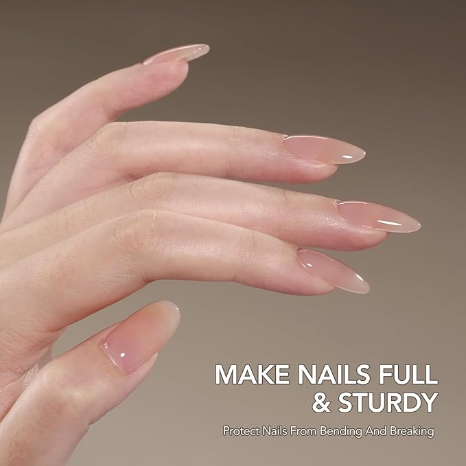 GAOY Low-Heat Clear Builder Gel for Nails, 30ml Self-Leveling Nail Strengthener, Soak Off Long Lasting Hard UV Gel, Base Coat Top Coat Needed