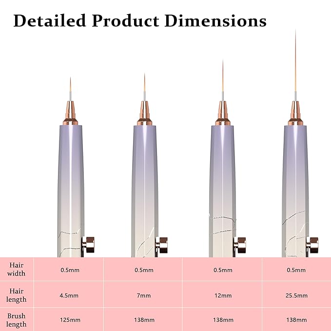 20PCS Nail Art Brushes Set, YIHUALE Push Contact Builder Nail Extension Gel Brush, Gel Polish Art Design Pen Painting Tools, Nail Art Liner Brush and Dotting Pen for Salon, DIY (Pink+purple, 4+16PCS)
