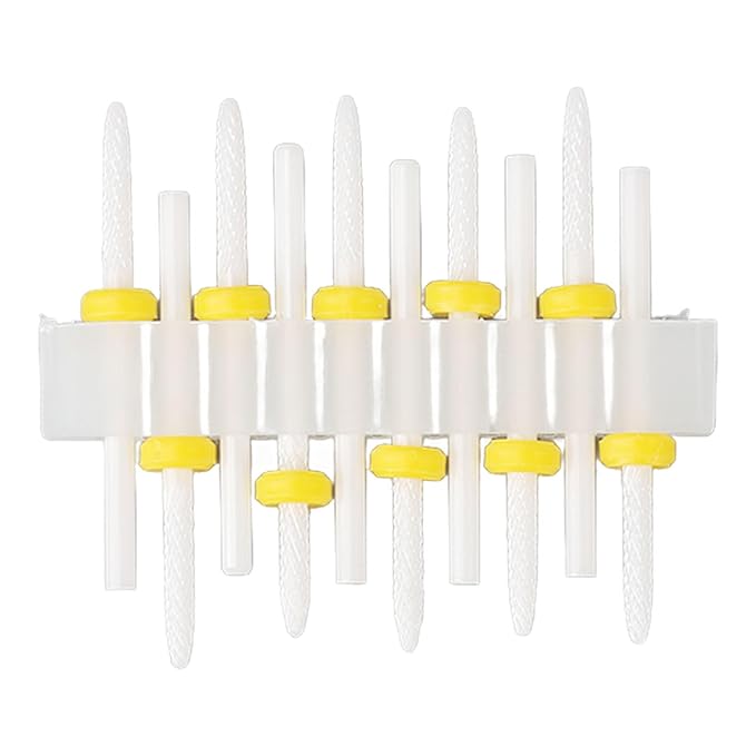 Sonew 10pcs Ceramic Nail Drill Bit Set, Gel Polish Cuticle Remover Bits, Nail Polishing Heads, Polish Removal Drill Bit, for Nail Artist Novice,