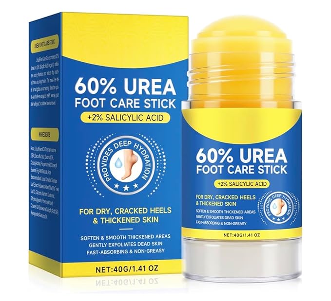 60% Urea Cream with 2% Salicylic Acid Urea Foot Care Stick, Foot Cream Moisturizer for Dry Cracked Feet, Knees, Elbows, Hands,Moisturizes and Hydrates Dry Skin,Callus Remover & Skin Softener -1.41oz