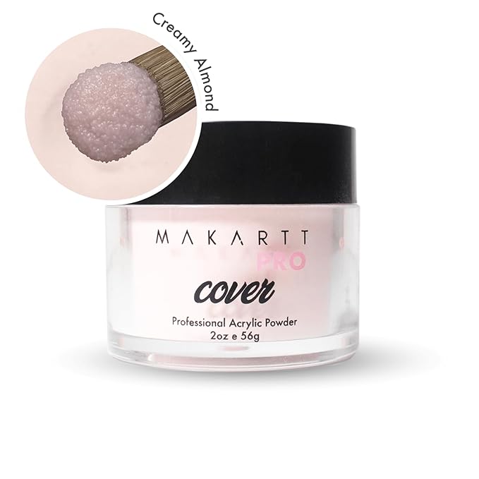 MakarttPro Acrylic Powder – Durable, Long-Lasting, Easy-Apply Formula for Nail Extensions, Overlays, Sculpting & Nail Art – 56g/2oz – Creamy Almond, Perfect for Pros and At-Home Use