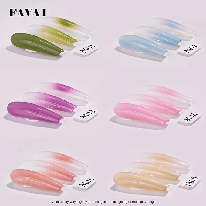 FAVAI Airbrush Gel Nail Polish, 24 Colors, No Dilution,Acetone-Free,French Manicure,Ombre Nail Art,DIY,Salon Quality Nail Supplies,Perfect Gifts for Girls & Women