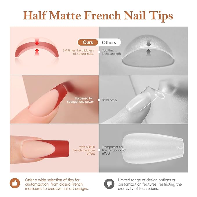 PEACECOLOR French Tip Press On Nails Kit - 150Pcs Long Square Gel Nail Kit with U V/LED Lamp Quick-Dry Nail Glue Base & Top Coat, Complete DIY Manicure Set Fake Nails Gift for Women Girls Home