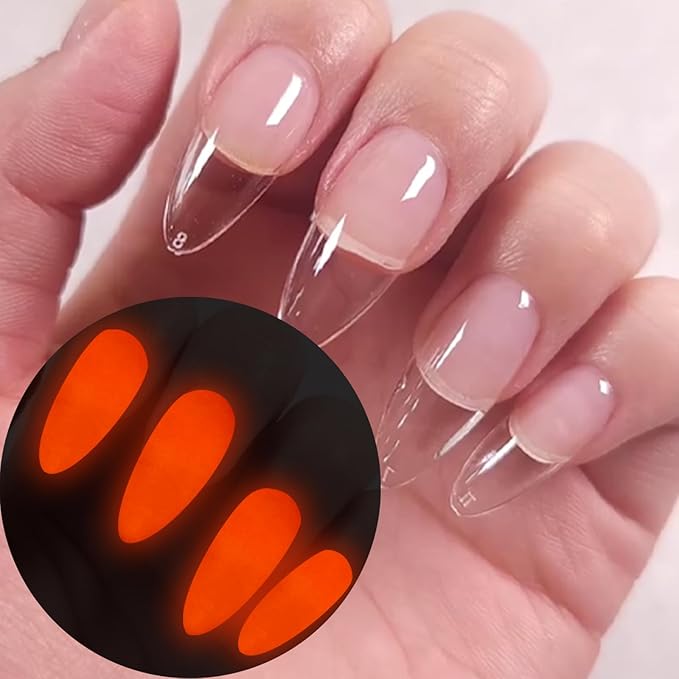 Glow in the dark Clear Gel Polish 10ML semi-clear jelly gel glow orange-red color for halloween nail art design (GP66fCOR)