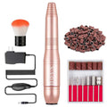 Portable Nail Drill Electric Nail File Professional 20000 RPM Manicure Pedicure Machine Nail File Drill Kit with Sanding Bands,Nail Drill Bits and Brushes for Acrylic Gel Nails(Gold)