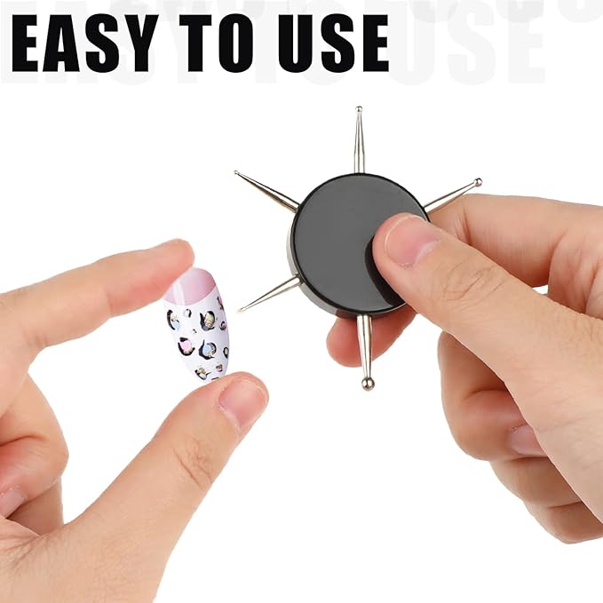 2Pcs Circular Dotting Tools, 6 In 1 Nail Dotting Pen, Disc Nail Dotting Tool, Stainless Steel Nail Dot Painting Tool for Embossing Tracing Manicure, Professional Nail Salon or Home Use
