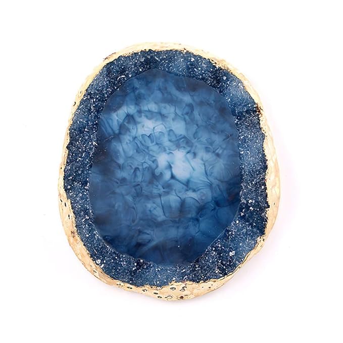 AKOAK 1 Pack Phnom Penh Resin Crystal Agate Palette Nail Art Gel Nail Polish Palette Nail Piece Display Tool,Blue