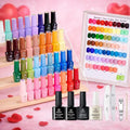 Beetles Valentines Gel Polish Set - 36 Color Spring Pastel Yellow Blue Pink Gel Polish Kit with Base Coat Glossy Matte Glitter Top Coat Soak Off UV LED Gel for Nail Art