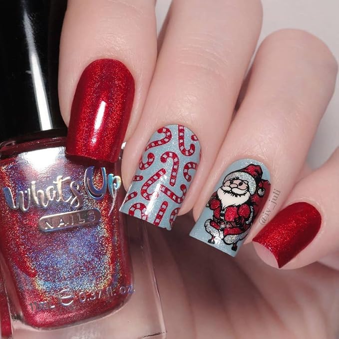 Whats Up Nails - B065 Winter Flurryland Stamping Plate for Christmas Nail Art Design