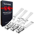 Swissker by Swissklip Nail Clippers for Men & Women I Finger Nail Clippers for Adult with 360 Degree Rotating Head I Fingernail Clippers for Women I Surgical-Grade Stainless Steel Material (3 Pack)