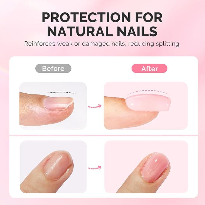 MelodySusie 3PCS 15ML Nude and Nude Pink Base Colors Builder Gel Set for Nails Thickening, Soak Off UV Extension Gel Rhinestone Glue in a Bottle for Nail Art Design Gift for Women DIY Manicure at Home