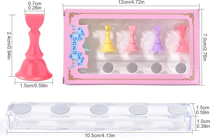 2 Sets Nail Stand For Press on Nails Art Display, Practice Fake Nail Tips Holder For Painting Nails Stand, Magnetic Nail Practice Stand For Home DIY Nail Art And Nail Salon (Colorful)