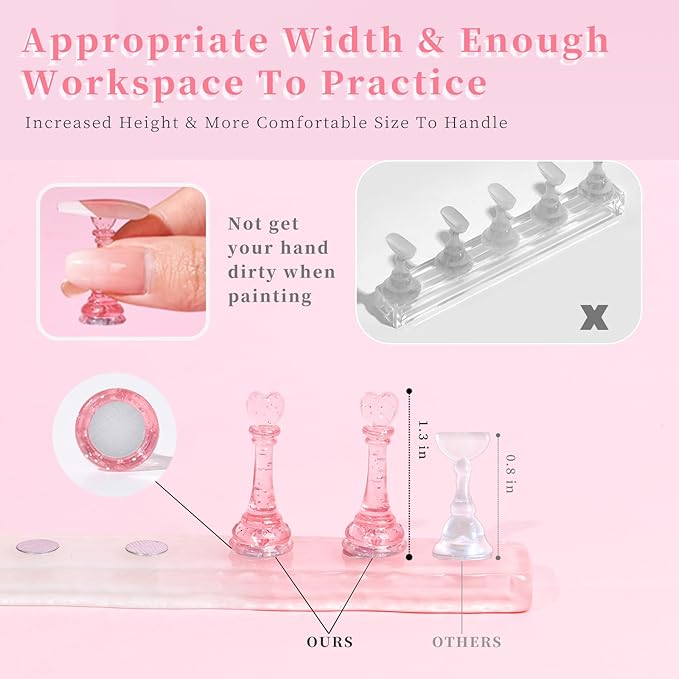 MAYEEN Nail Stand For Press Ons Upgraded Raised Nail Holder For Painting Nails Cute Press On Nail Stand Nail Holders For Press On Nail Art Nail Practice Display Nail Kit Home DIY Salon Supplies