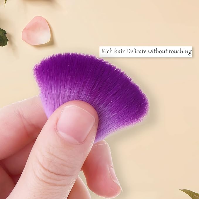 SILPECWEE 1pc Purple Nylon Sponge & Regular Nail Brush, Ombre Nail Art Brush, Acrylic Nail Brush Cleaner, Alloy & Acrylic Handle, Perfect for Gel Nails & French Manicure