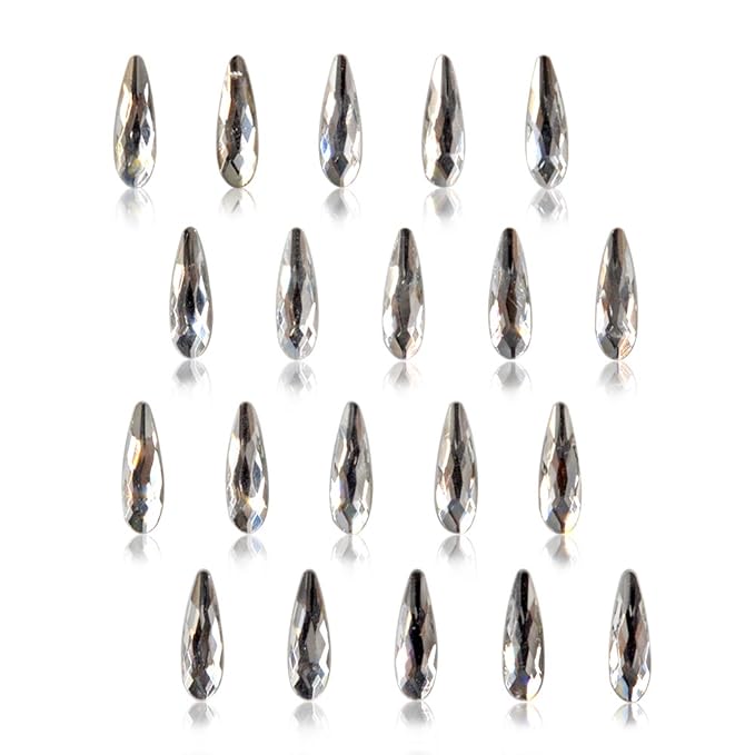 Nail Art Water Drop Rhinestones Flatback 3D Crystal Stones Manicure Decorations Clear Color 50Pcs
