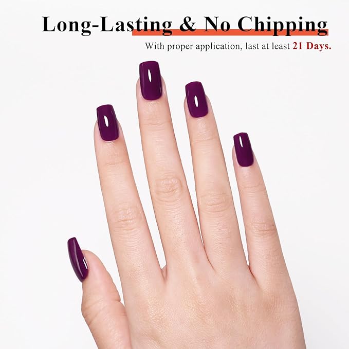 Imtiti 10ml Deep Purple Gel Nail Polish Long Lasting Soak Off UV Led Fall Grape Purple Gel Polish Salon DIY at Home Gift for Women 1Pcs