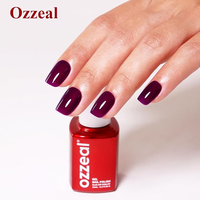 Gel Polish, 0.5 Fl Oz Burgundy Red Gel Nail Polish Autumn Winter Soak Off LED UV Gel Nail Polish Starter Manicure Salon DIY Nail Gel Polish