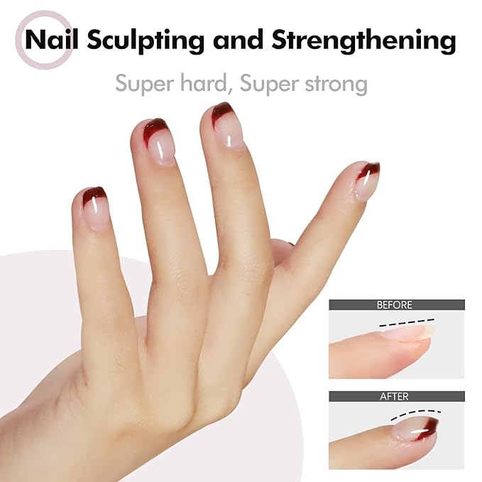 FZANEST Hema-free Builder Nail Gel Painless Hard Gel for Nail Sculpture Extension Strengthener Overlay Milky Pink #06