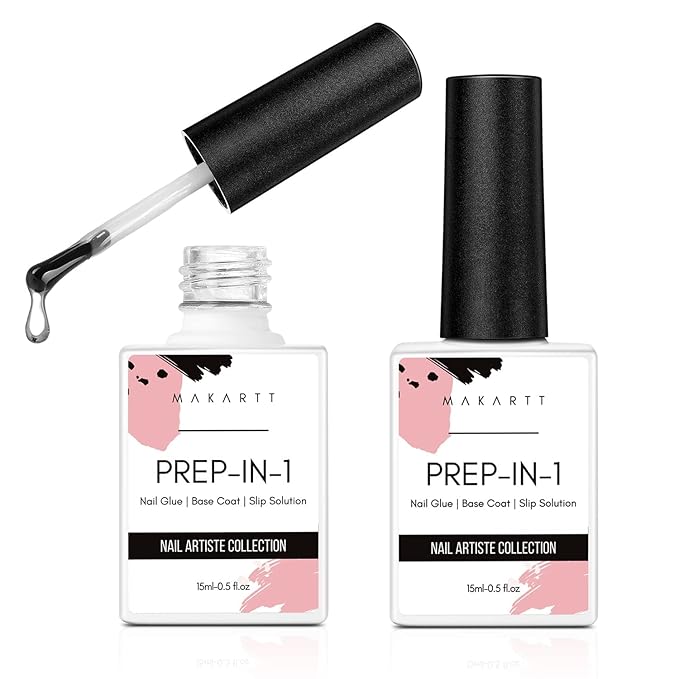 Makartt Nail Primer Natural Nail Dehydrator Primer for Acrylic Nails Gel Polish Bundle UV Nail Glue Gel for Fake Nails(Curing Needed), 3 in 1 Super Strong Acrylic Nails Glue