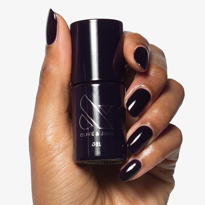 Olive & June Gel Polish | UV LED Nail Lamp Needed | Long Lasting Formula | Up to 21 Days of Wear | Damage-Free Removal | Salon-Quality Manicure, Pedicure at Home | Plum Purple | SD