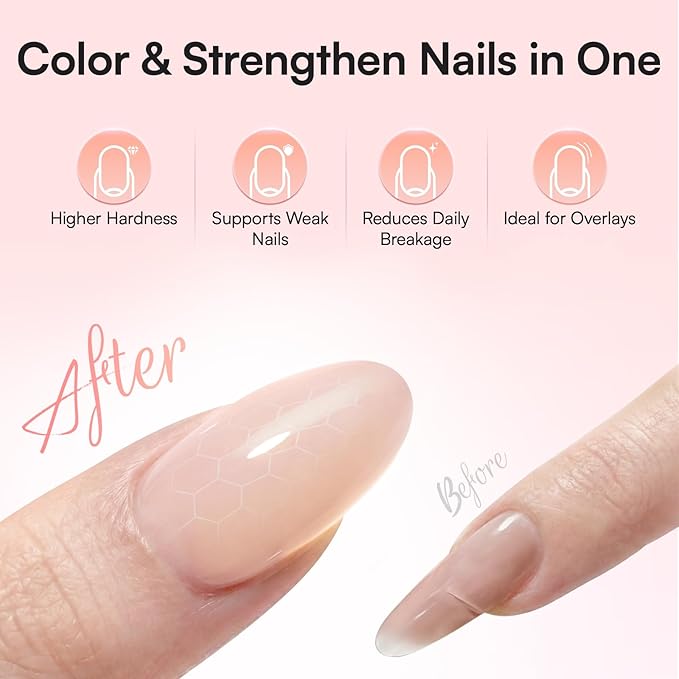 Makartt Gel Nail Builder Nude Sculpture Gel, Long-Lasting Nature Nude Nail Extension Hard Gels, Self Leveling Gels Builder for Nails, UV LED Lamp Cure Required, Home Salon DIY Manicure 1.06 oz
