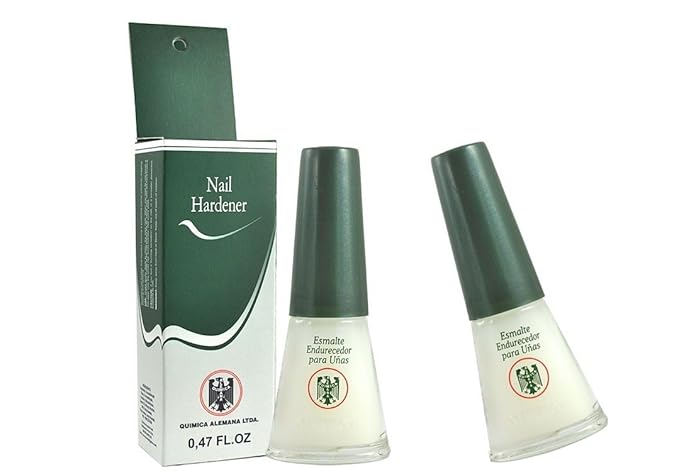 QUIMICA ALEMANA Nail Hardener (protective barrier prevents chipping, peeling and splitting) - Size 0.47 Fl.oz (Pack of 2)