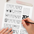 Gel & Acrylic Nail art Practice Sheet,Reusable Nail Art Training mat DIY Sticker Stencil Guide French Tip stiletto Nail Sculpting 3D Nail Design Worksheet Nail Tech Practice Gel X acrylic nails (18)