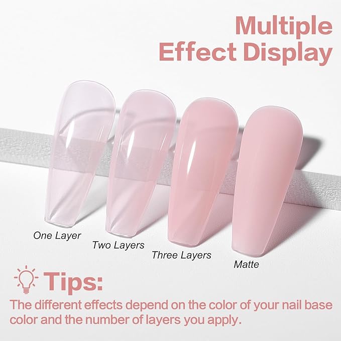 AIMEILI Hema Free 5 in 1 Builder Base Gel for Nails, Cruelty Free, Vegan, Nude Translucent Builder Nail Gel Strengthener Hard Gel 10ML-148