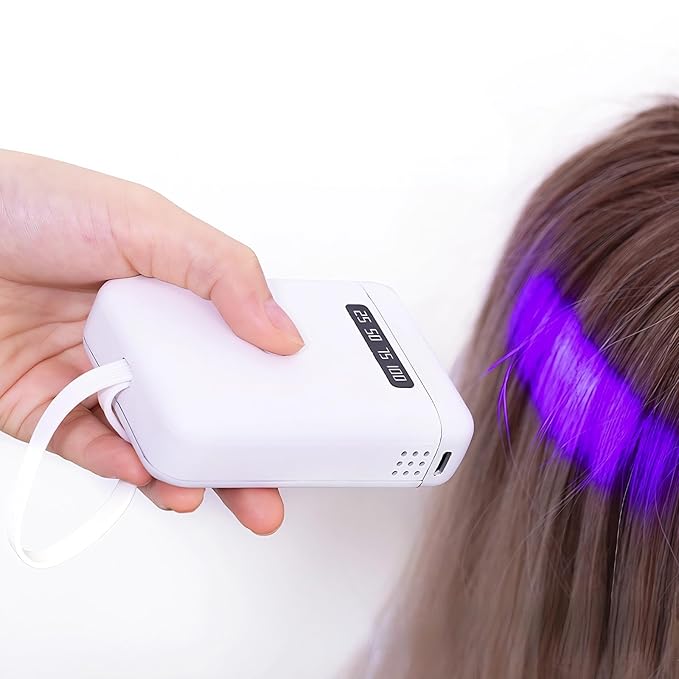 V Light Hair Extension Kit, Light Hair Extension Machine, Portable Fast Curing Glue Wig LED Lamp for Home Salon (405nm white)