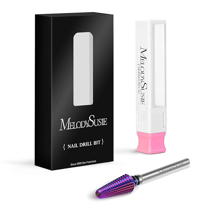MelodySusie Professional Tornado Nail Drill Bits, 3/32'' Carbide Tungsten Multi-function Bits, Suitable for Manicure Pedicure Cuticle Gel Polishing, Salon Bits, Purple, Series Bit-X, XC